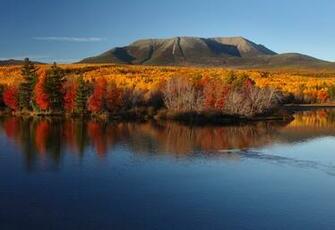 Fall Foliage On KataHDin Maine S Highest Mountain Reflects In The