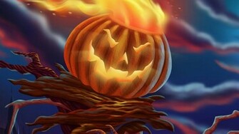 Burning Pumpkin Wallpaper