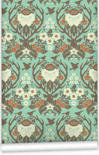 Antler Damask Wallpaper By Milton King