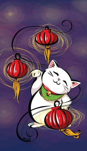 Bigger Maneki Neko Cat Wallpaper For Android Screenshot Fr O