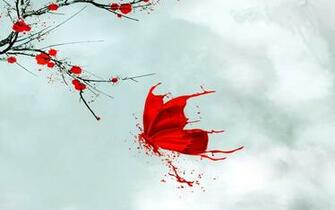 Cute Butterfly Wallpaper Red