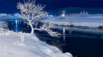 Desktop Wallpaper Snowy Night Scenes