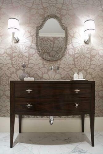 In This Powder Room Gives Just The Right Amount Of Both Color And Fun