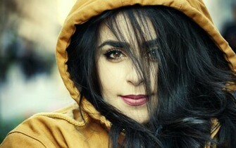 Fashionista Brunette Girl Beauty Jacket Look Photo Wallpaper