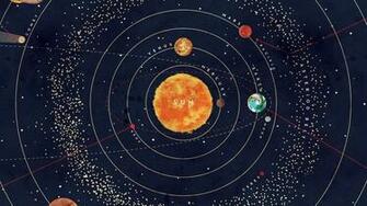 Ar63 Solar System Space Art Cover Red Blue Wallpaper