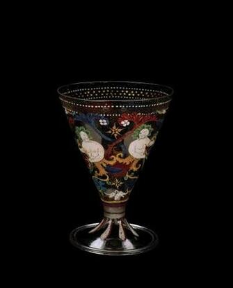 Footed Beaker With Grotesque Decoration Corning Museum Of Glass
