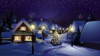 Christmas Village HD Wallpaper