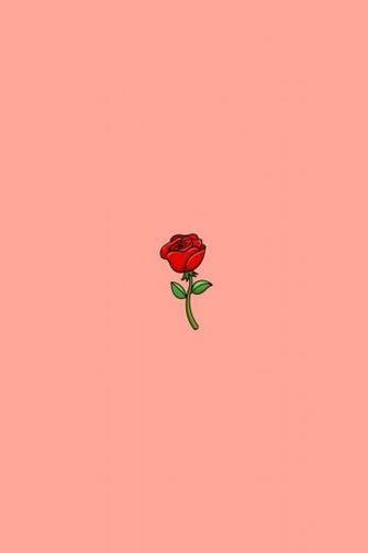 Aesthetic Red Rose Black Background Wallpaper