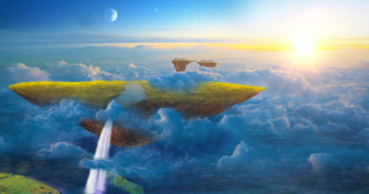 Explore The Underwater World Of Floating Island Wallpaper
