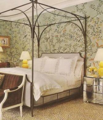 Loved The Hand Printed Green Toile Wallpaper It Was A Beautiful