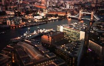 Wallpaper City Lights River Night Tower Bridge Tilt Shift