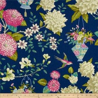 Waverly Williamsburg Lightfoot Garden Linen Sapphire