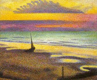 Beach At Heist Belgian Art Wallpaper Image