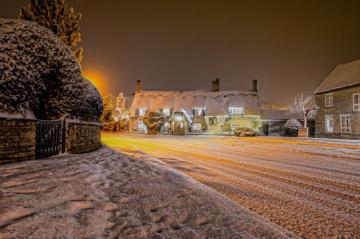 English Village After Snowstorm HD Wallpaper Background Image