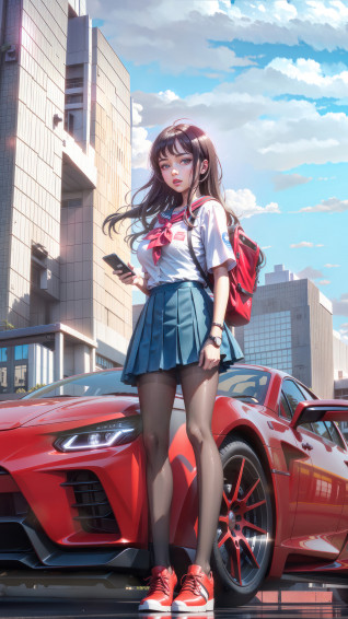 Anime Girl Car 4k Wallpaper iPhone HD Phone 6981l