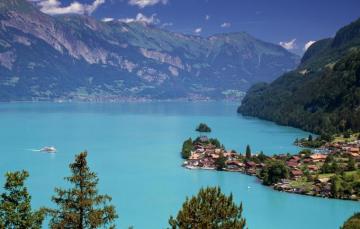 Wallpaper Switzerland Lake Brienz Iseltwald He Bird S Eye