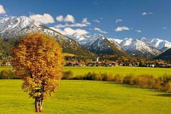 Oberstdorf Im Herbst Mit Dem Ersten Schnee In Den Bergen Europe