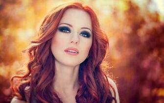 The Most Beautiful Redhead Girl Green Eyes Model Portrait Soft Skin HD