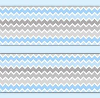 Blue Grey Gray Ombre Chevron Wallpaper Border Wall Decals Baby Boy