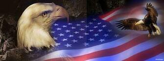 American Flag Background With Eagle Bald