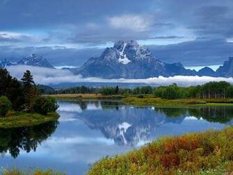 Mountains Waterfalls Wallpaper