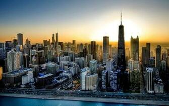Chicago Skyline With John Hancock Center In Foreground Trump