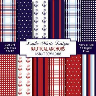 Preppy Wallpaper Patterns Nautical Digital Background