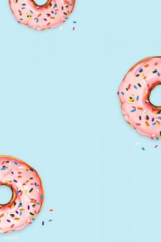 Illustration Of Hand Drawn Pink Donuts On Blue