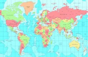 Capital City World Map Wallpaper Mural