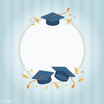 Graduation Background With Mortar Boards Vector Image By