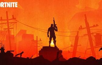 Wallpaper Warrior Silhouette Ruins Fortnite Image For Desktop