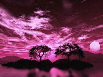 Pink Moon Sky Wallpaper HD