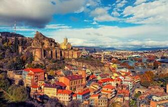 Wallpaper Georgia Tbilisi Bridges Mountains Home Fortress