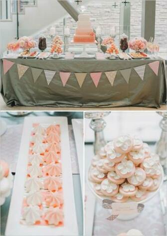Classic Peach And Gray Wedding