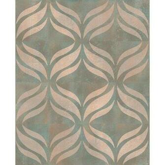 Brewster Sq Ft Beallara Blue Ogee Wallpaper