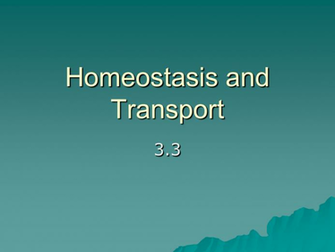 Homeostasis And Transport