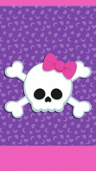 Girly Skull iPhone Wallpaper Background