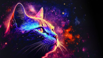 Cat Colorful Background Art 4k Wallpaper