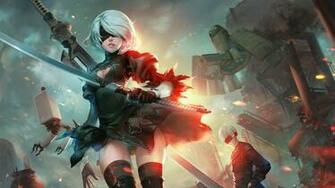 Nier Automata 2b Katana 9s 4k Wallpaper