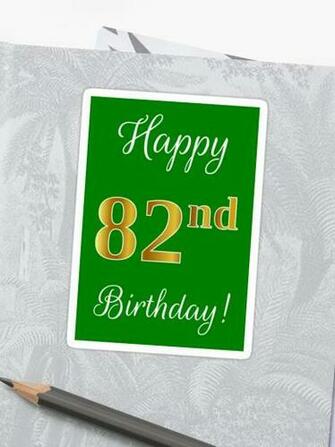 Elegant Faux Gold Look Number Happy 82nd BirtHDay Green