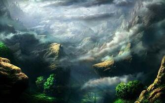 Fog Rising From The Foggy Mountains Wallpaper Digital Art