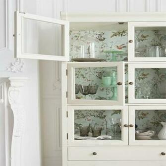 Wallpaper Covering The Back Of Shelves Ideas For