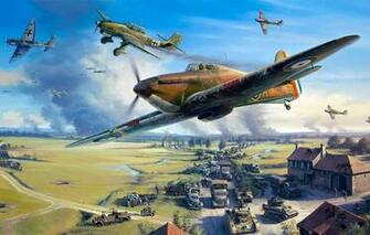 Wallpaper Hawker Hurricane Nicolas Trudgian British Single Seat