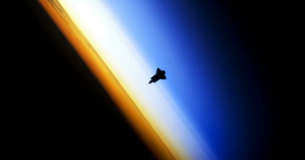 Space Shuttle Silhouette With Sun In Background 4k Motion