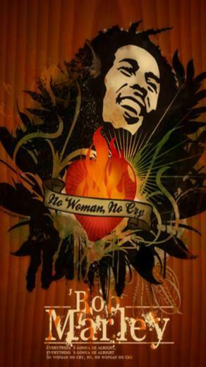 Bob Marley No Women Cry Poster iPhone Wallpaper