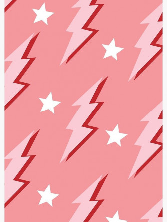 Peach Pink Lightning Bolt Pattern Preppy Wallpaper