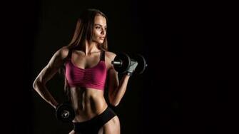 Wallpaper Fitness Girl Female Dumbbell Sportswear Workout