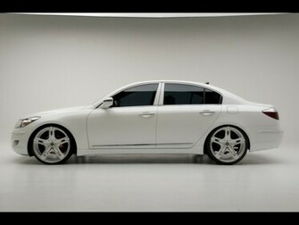 Hyundai Dub Magazine Genesis Sedan White Side Wallpaper