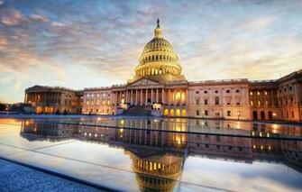 Wallpaper The Sky Clouds Sunset Washington Usa Capitol