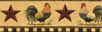 Primitive Rooster Wall Border Wallpaper Country Decor